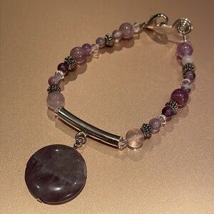 Amethyst Bracelet Purple & Silver 7”